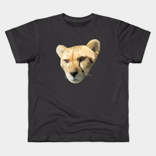 Low Poly Cheetah Head Kids T-Shirt